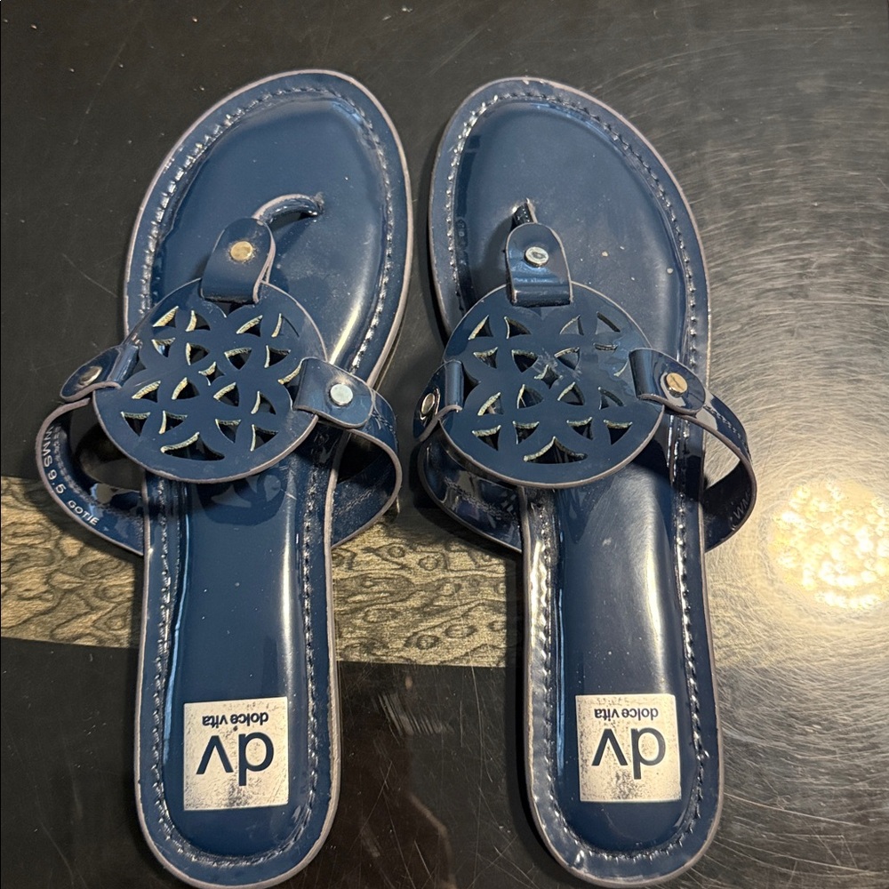 DV by Dolce Vita Navy Cut-Out Sandals